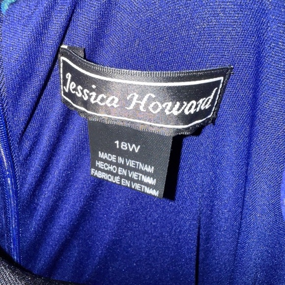 Jessica Howard NWT Blue and Pink Long Sleeve V-Neck Sundress Size 18W - Picture 10 of 10